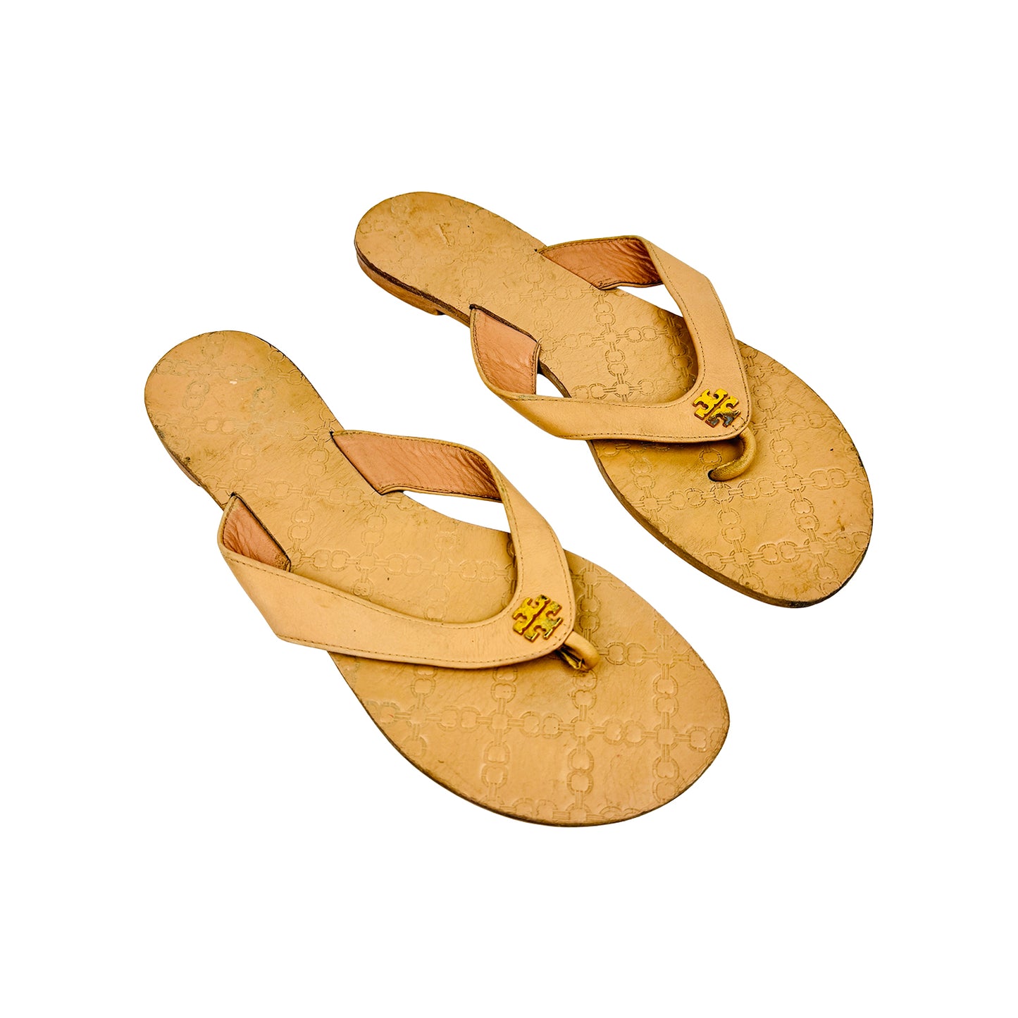 Tory Burch Monroe Beige Flip Flops (Size 41) - 39670