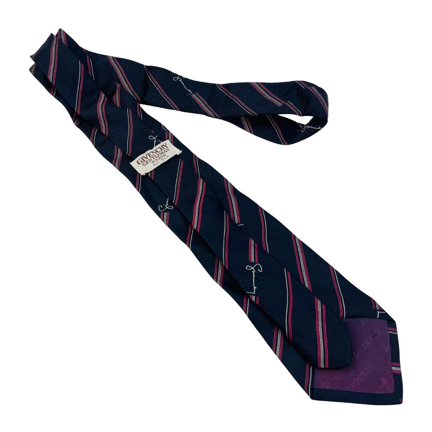 Givenchy Navy Blue 'Motifs' Silk Tie (Size Regular)