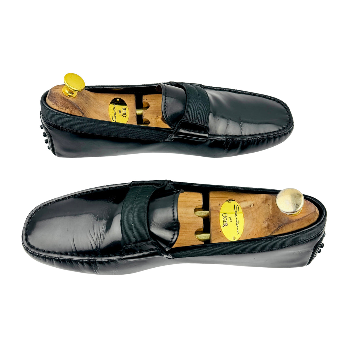 Tod's Men's Black Leather Elastic Vamp Italian Loafers (Size 42.5)