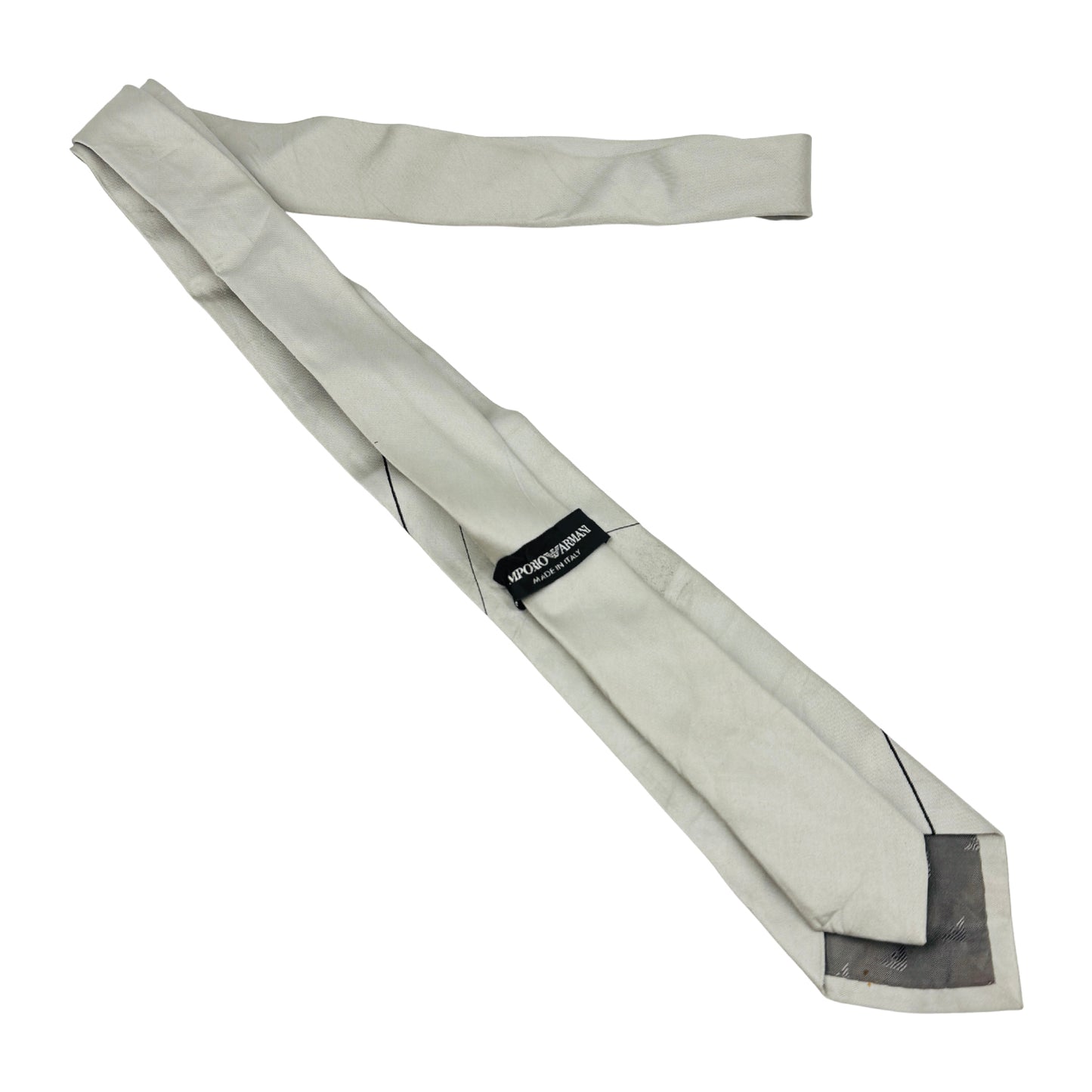 Emporio Armani Ivory 'Geometric Lines' Tie (Size Slim Fit)