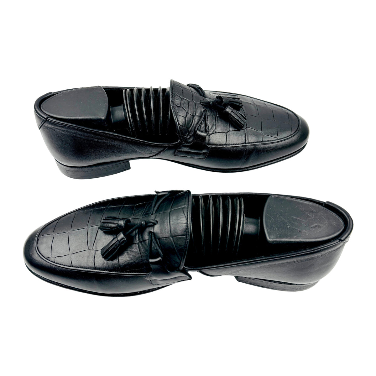 Tom Ford Crocodile-Pattern Leather Tassel Loafers (Size 40/40.5)