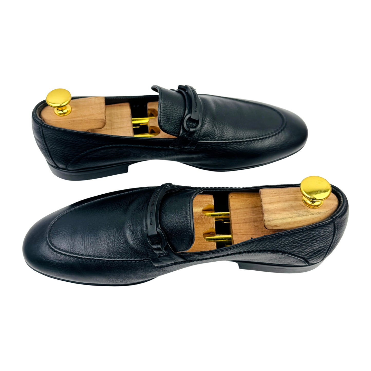 Moreschi Black Leather Logo Bit Loafers (Size 41)