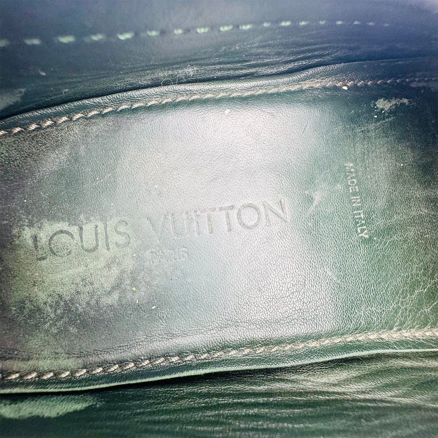 Louis Vuitton Men's Black Leather Loafers (Size 44/44.5)