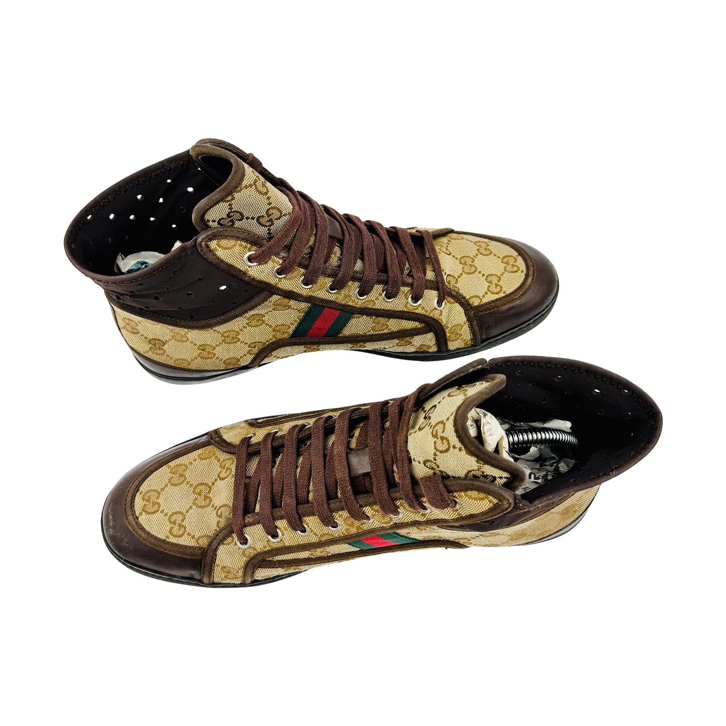 Gucci California Striped High Top Sneakers (Size 44.5)