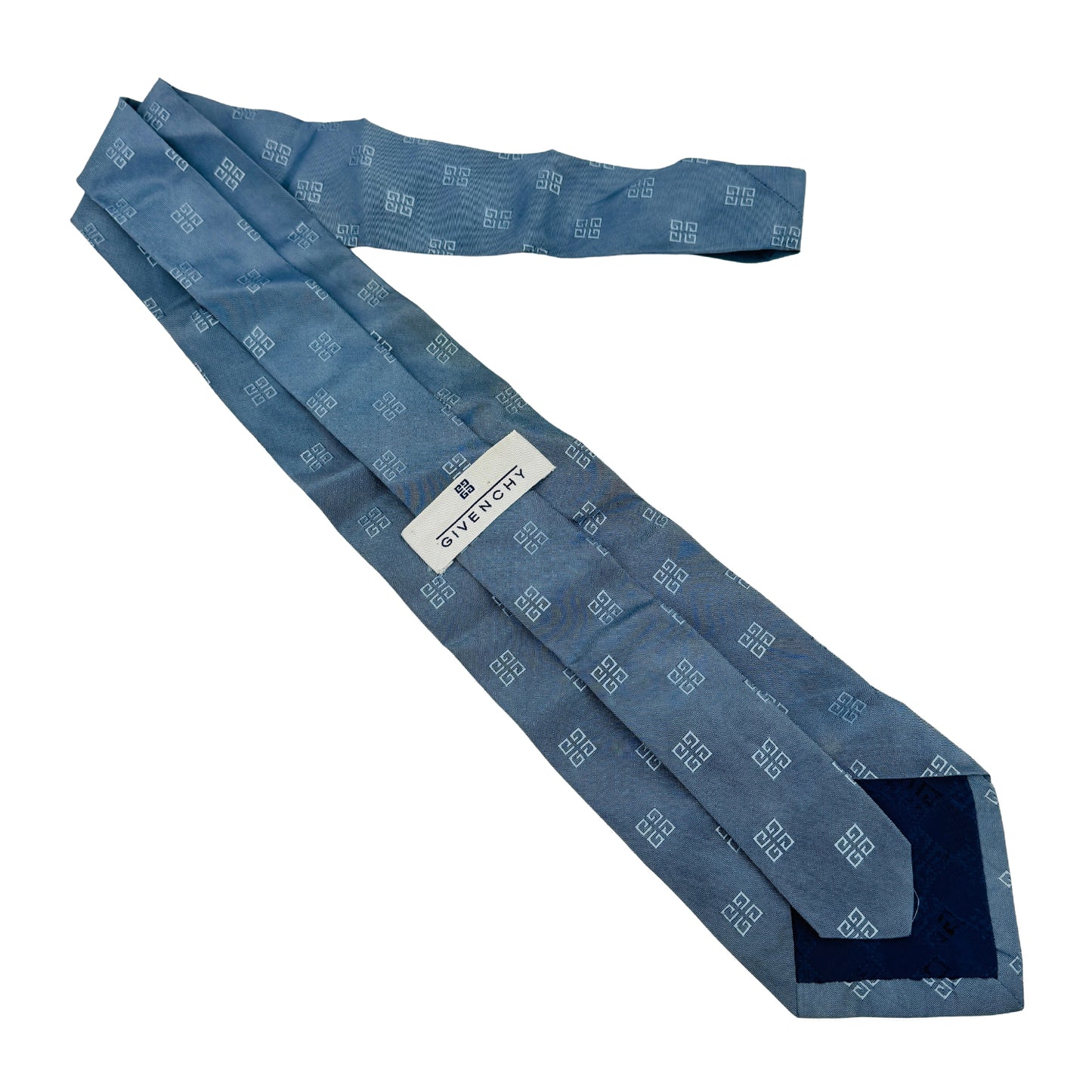 Givenchy Blue 'Woven Pattern' Silk Tie (Size Regular)