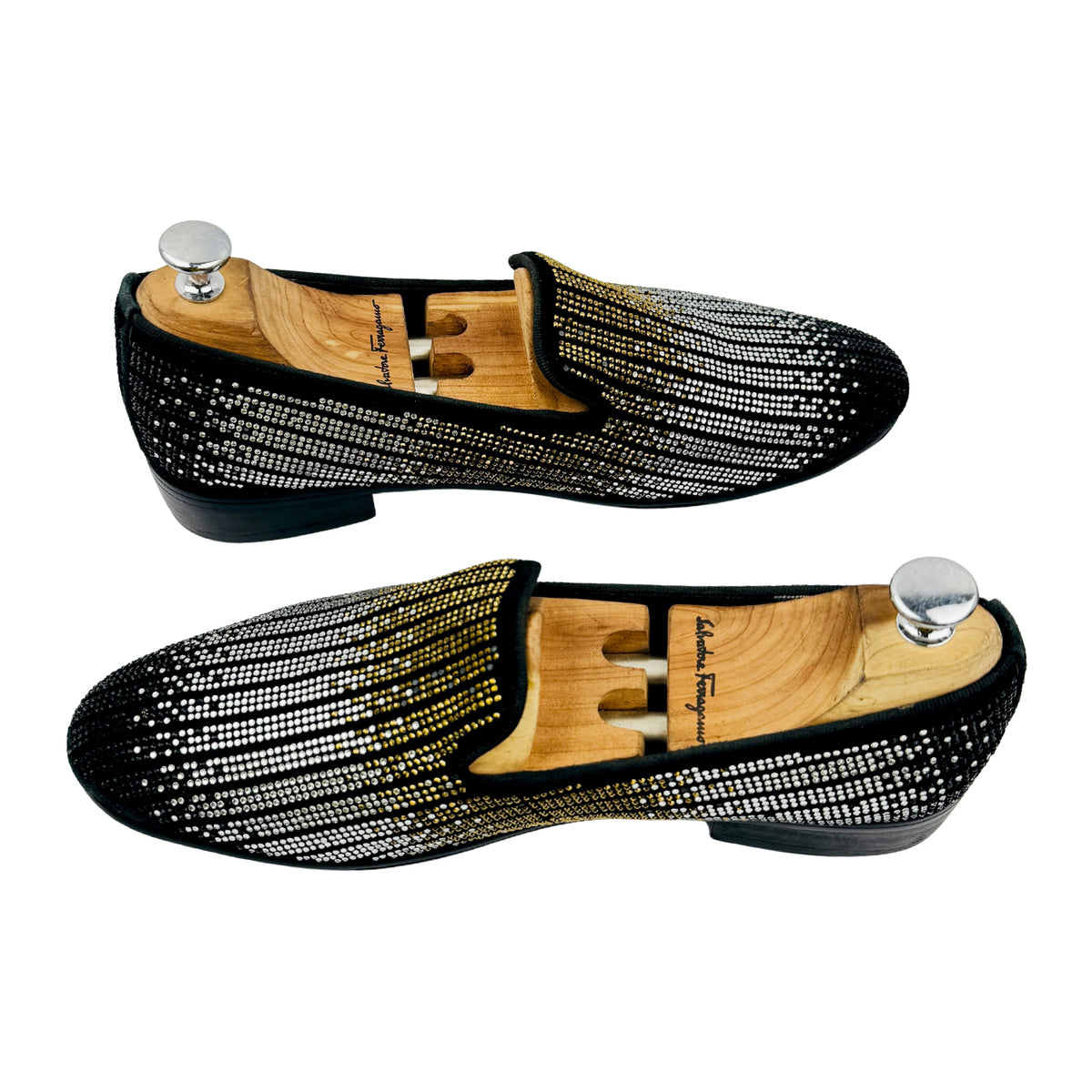 Giuseppe Zanoti Black Leather Embellished Loafers (Size 42)