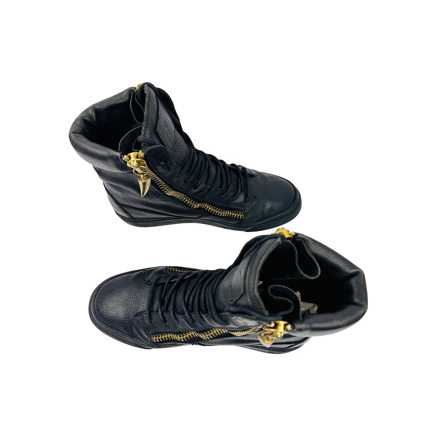 Giuseppe Zanotti Black Leather Designer Sneakers (Size 40.5/41)