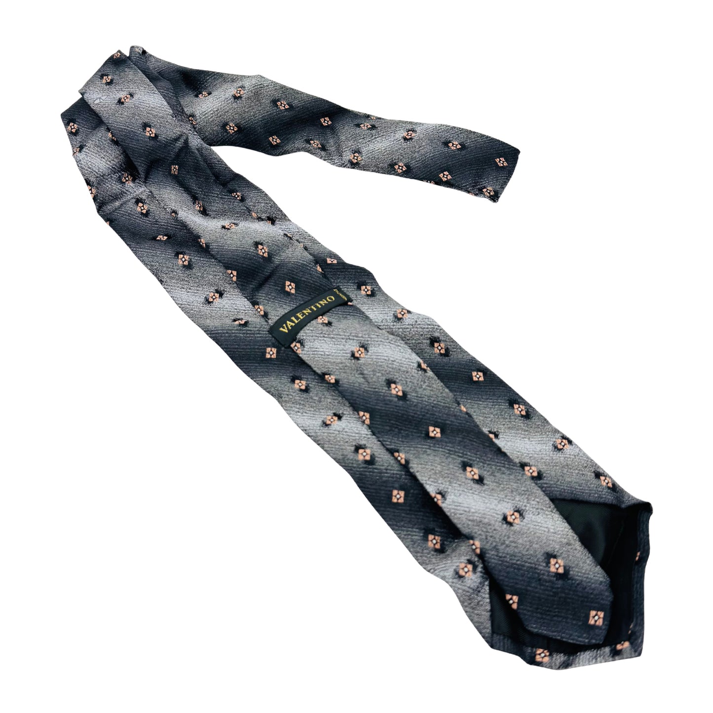 Valentino Grey Black 'Gradient' Tie (Size Regular)