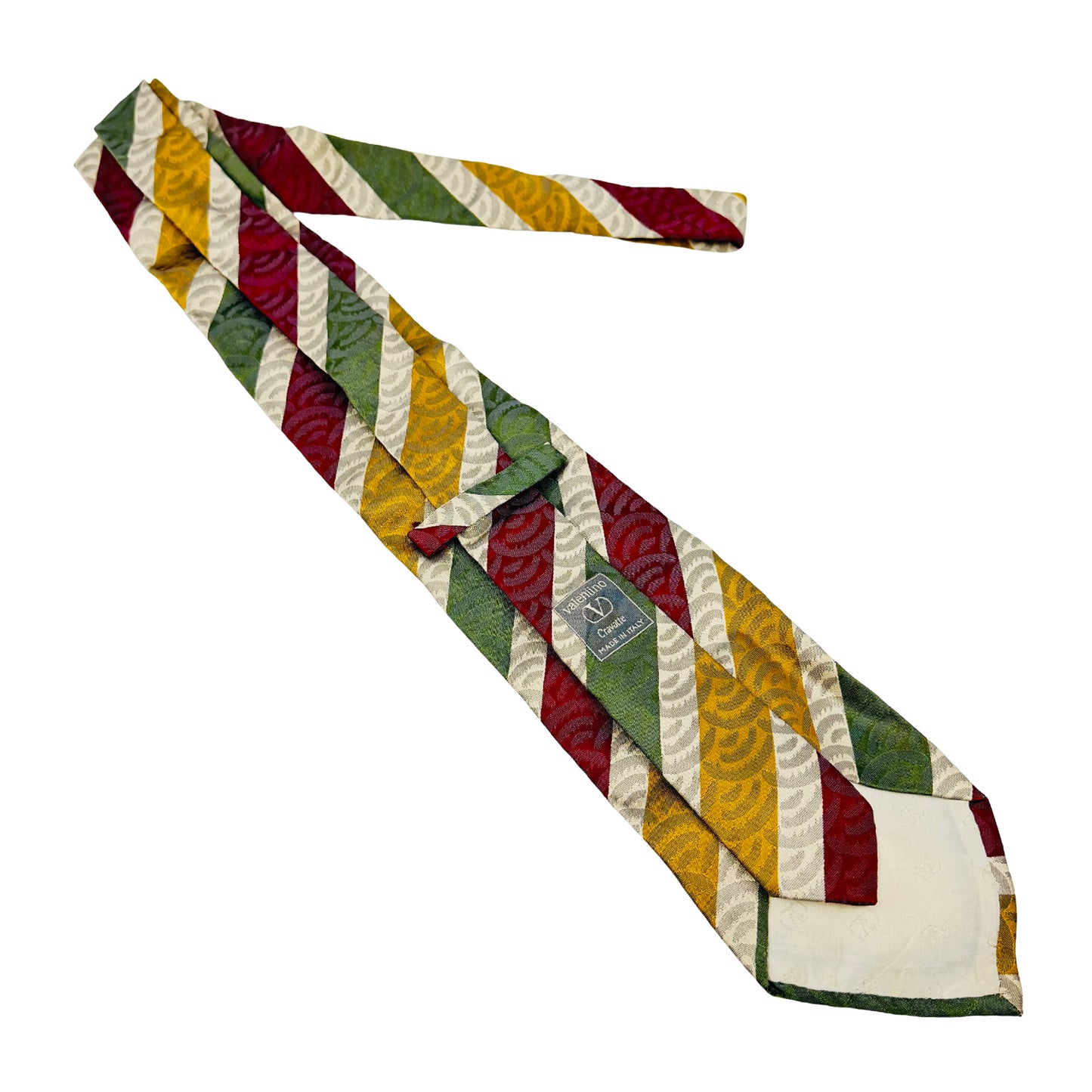 Valentino Off-White 'Multicolor Stripes' Tie (Size Regular)