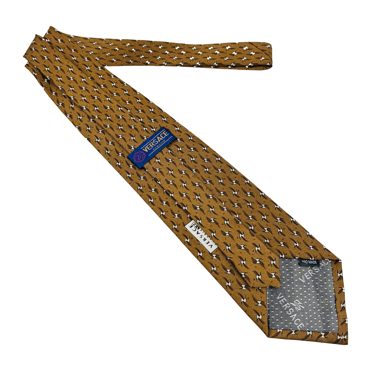 Versace Brown 'Geometric Pattern' Tie (Size Regular)
