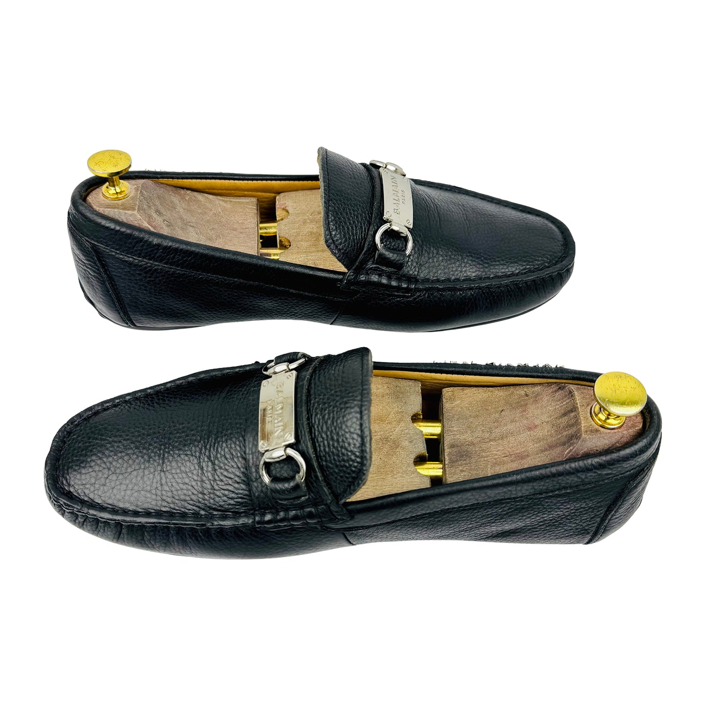 Balmain Paris Men's Black Horsebit Loafers (Size 42)