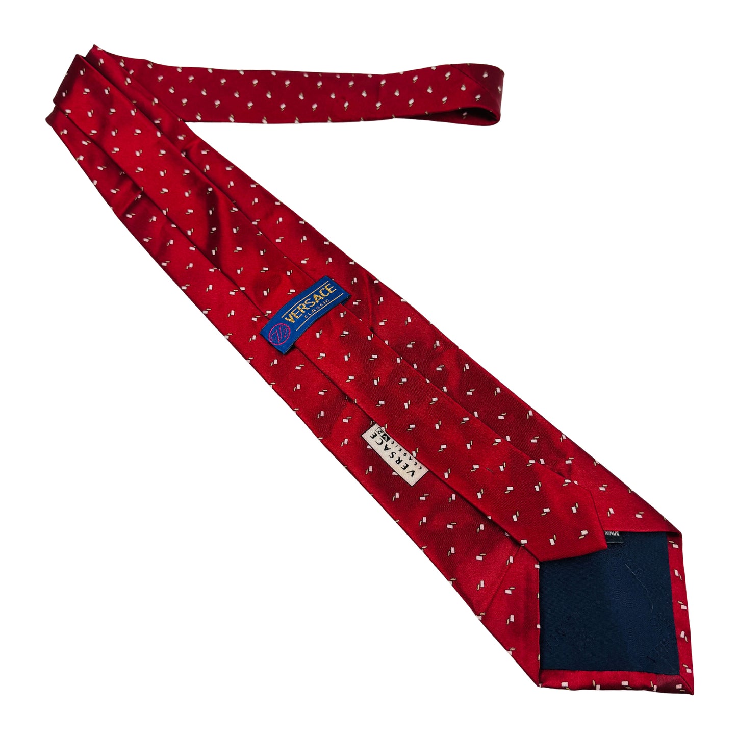 Versace Red 'Geometric Motifs' Silk Tie (Size Regular)