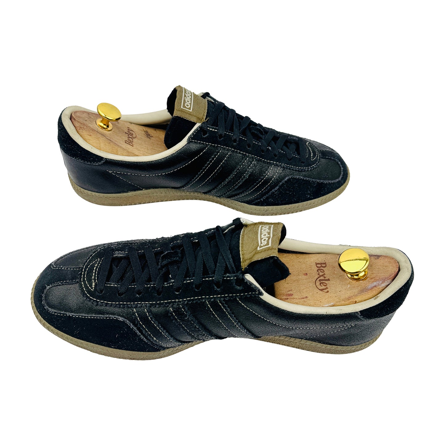 Adidas Universal Black Leather & Suede Sneakers (Size 43.5) - 018418