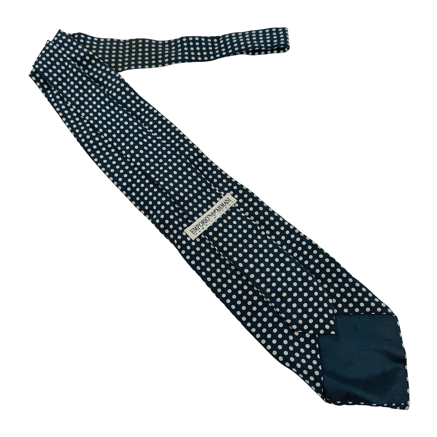 Emporio Armani Navy Blue 'Polka Dots' Tie (Size Regular)