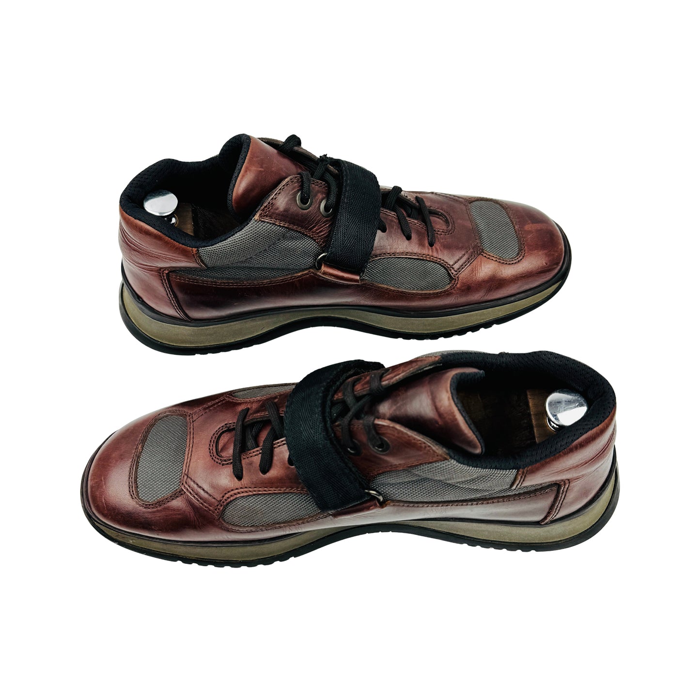 Prada Men's America's Cup Brown Leather Shoes (Size 45)