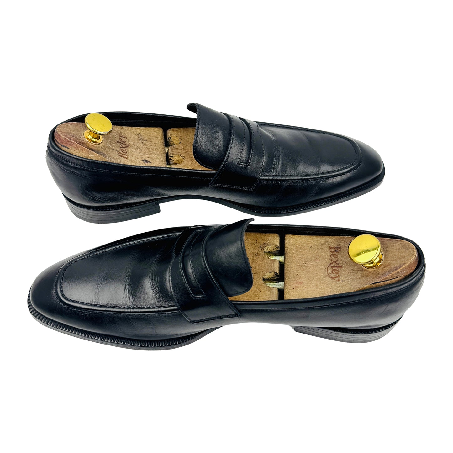 Canali Men's Black Leather Penny Loafers (Size 43)