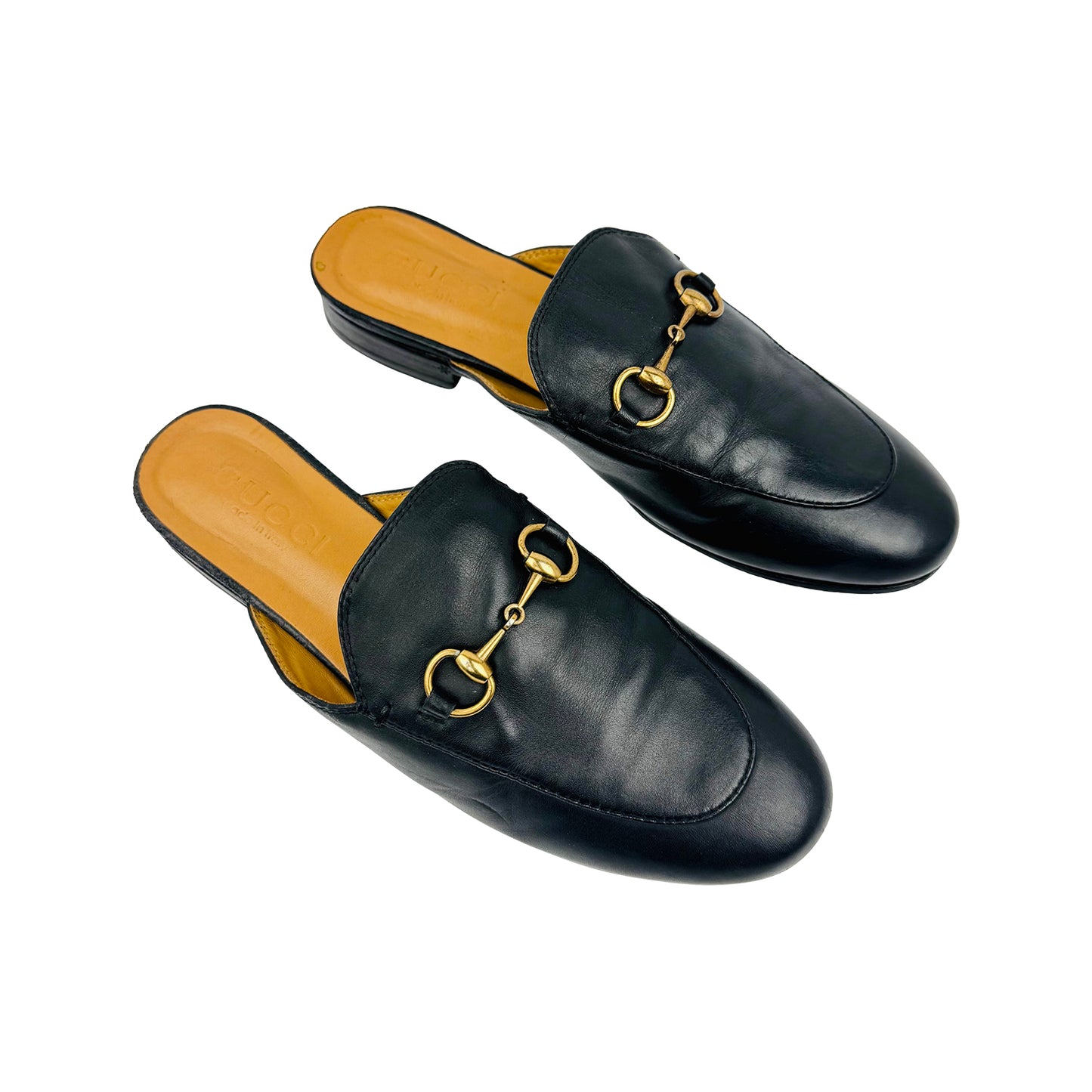 Gucci Princetown Black Leather Mules (Size 37/37.5)