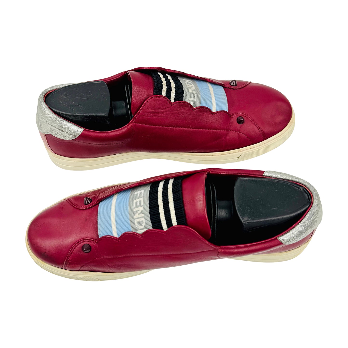 Fendi Rockoko Scalloped 'Burgundy' Leather Shoes (Size 40)