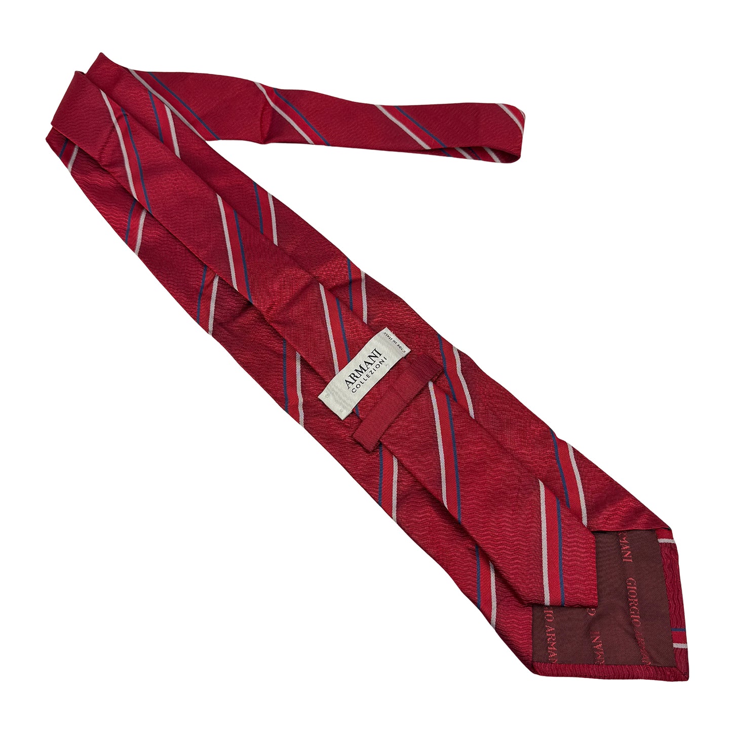 Armani Deep Red 'Diagonal Stripes' Silk Tie (Size Regular)