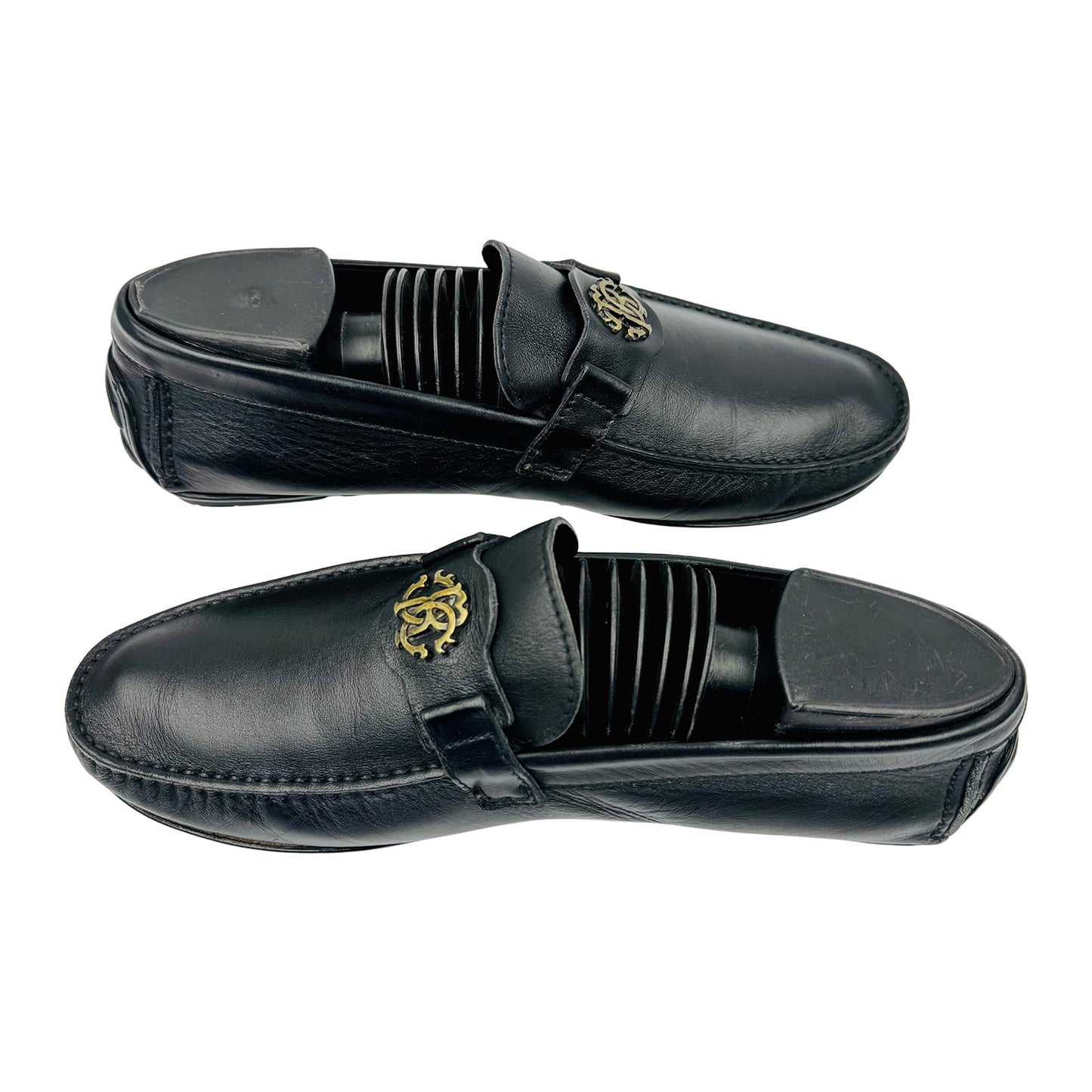 Roberto Cavalli Black Leather Loafers (Size 40)