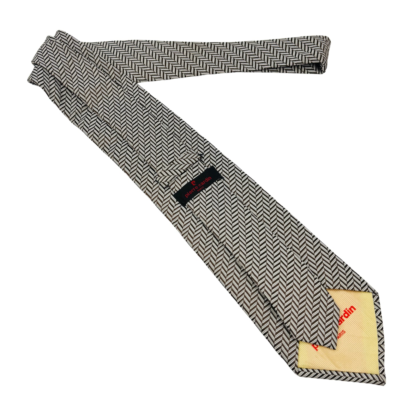 Pierre Cardin Brown & White 'Herringbone Pattern' Tie (Size Regular)
