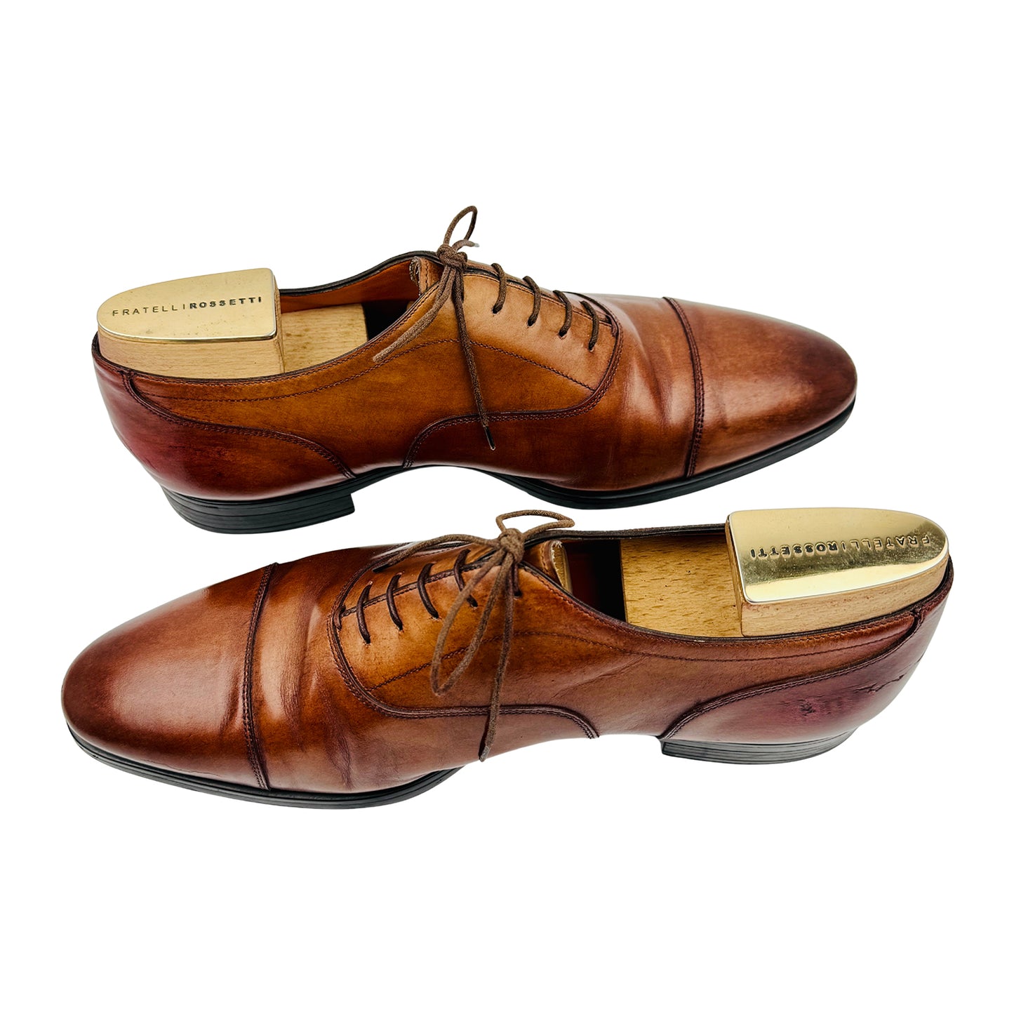 Santoni Men's Brown Leather Cap-Toe Oxfords (Size 44/44.5)