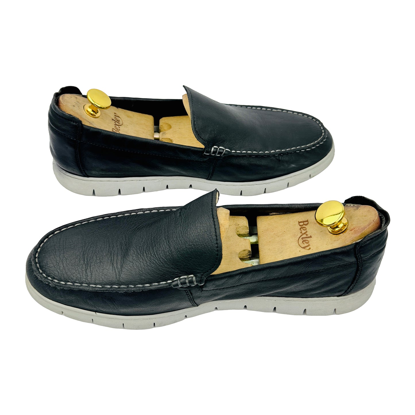 Satchi Men's Black Leather Slipon Shoes (Size 42)