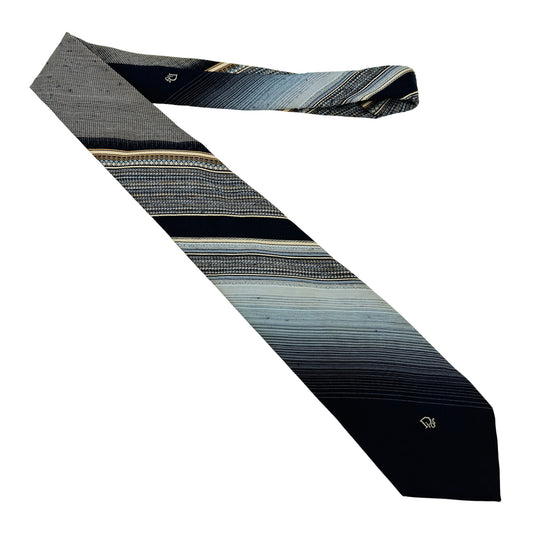 Christian Dior Navy Blue Silk Tie (Size Regular)