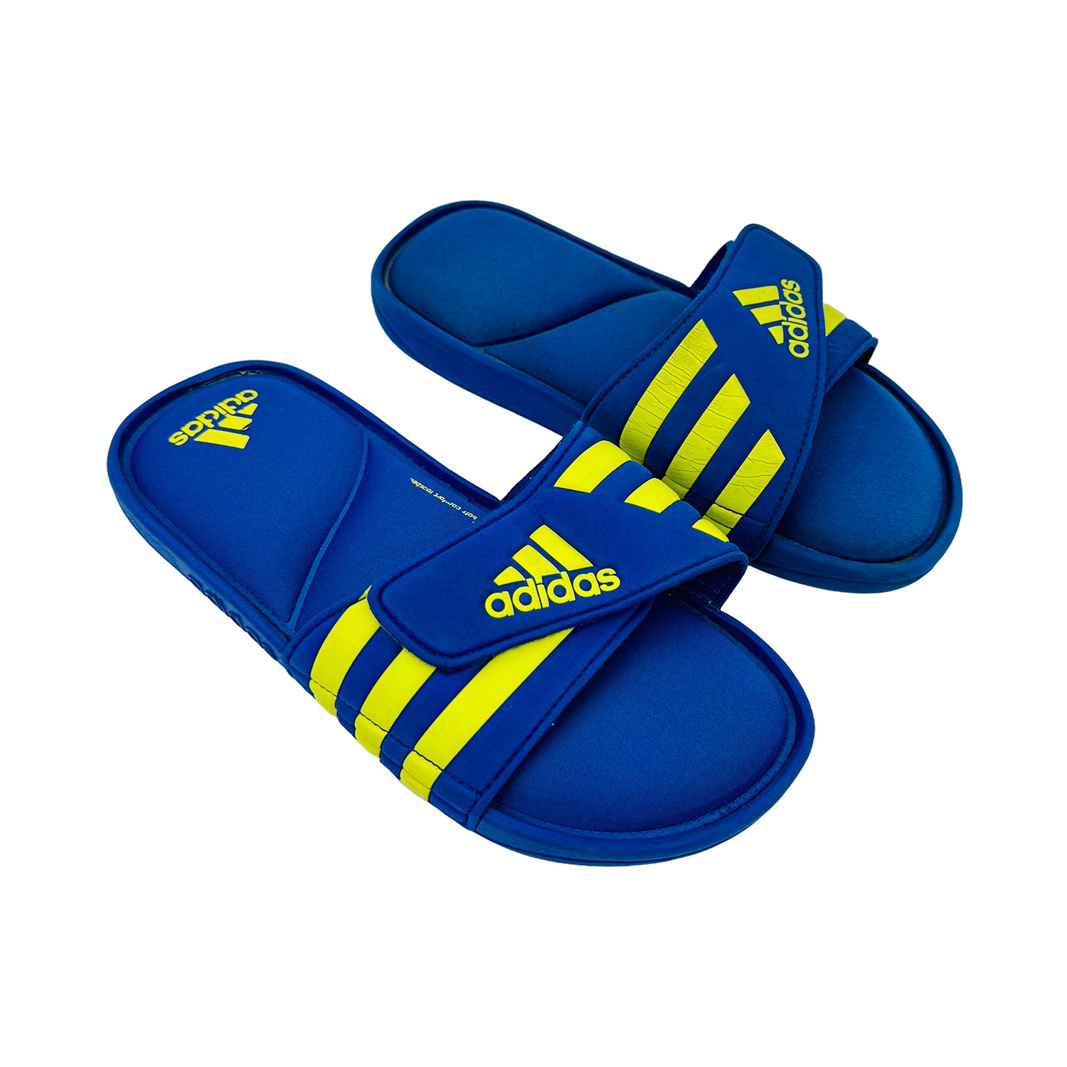 Right Side image of Adidas Adissage Blue Slippers (Size 37) - B27954