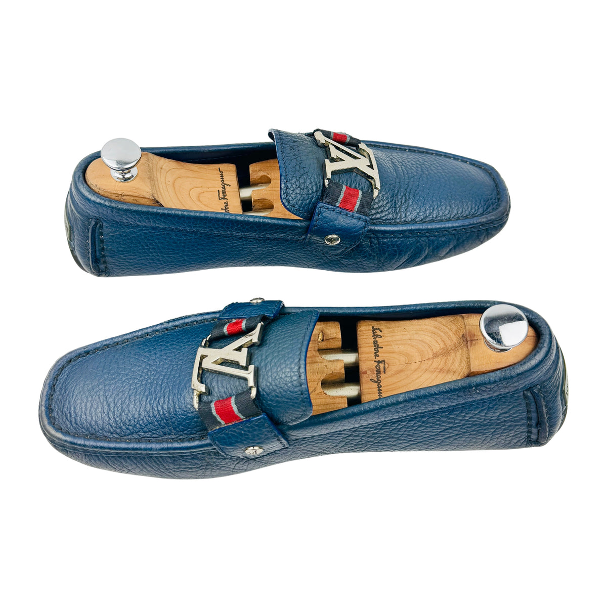 Louis Vuitton Monte Carlo Blue Leather Loafers (Size 42)