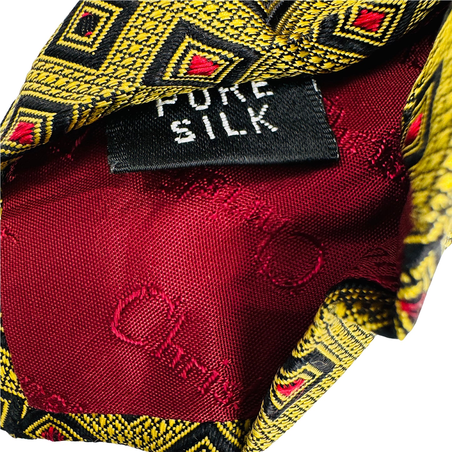 Christian Dior Gold 'Geometric Pattern' Tie (Size Regular)