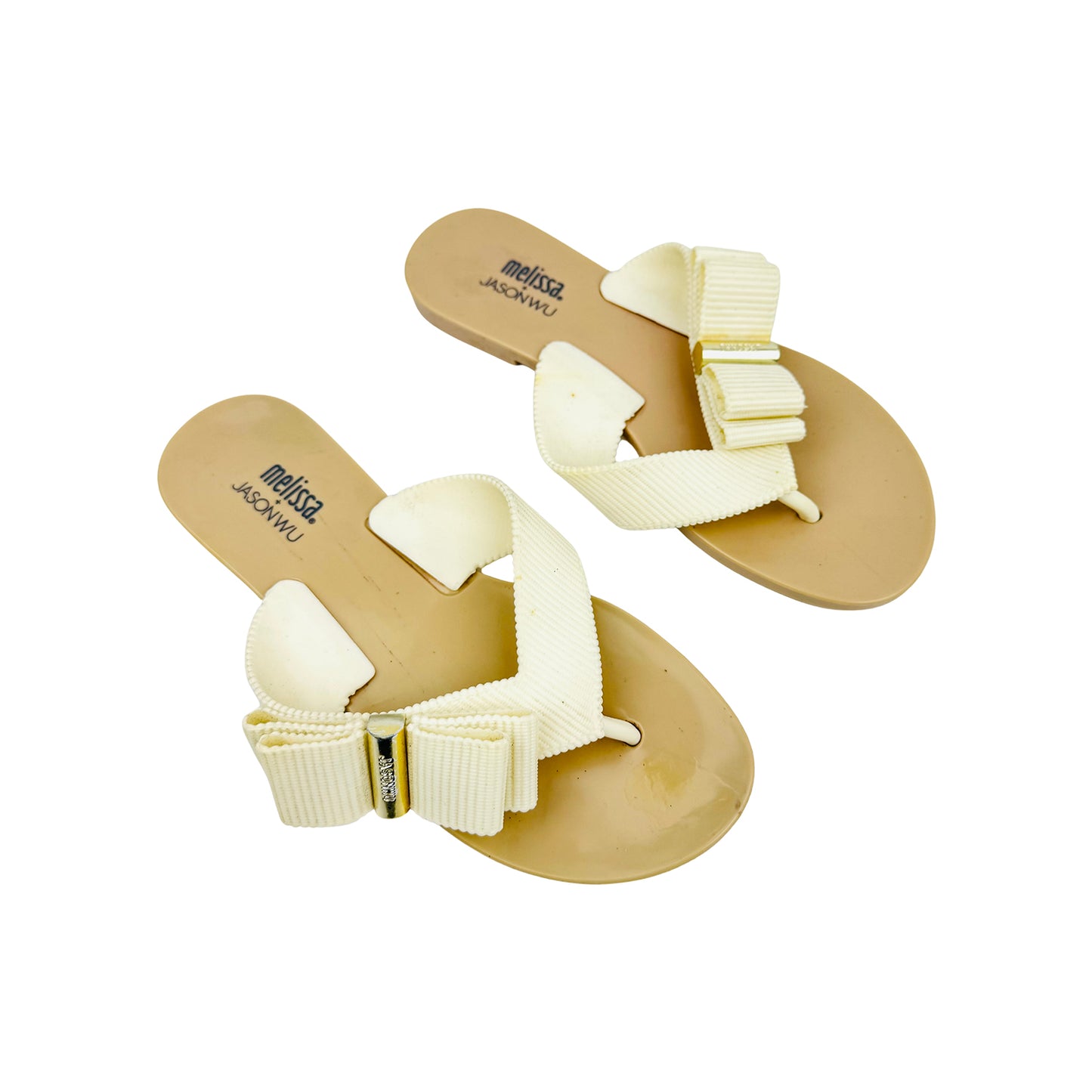 Melissa X Jason Wu Off-White Flip Flops (Size 36)