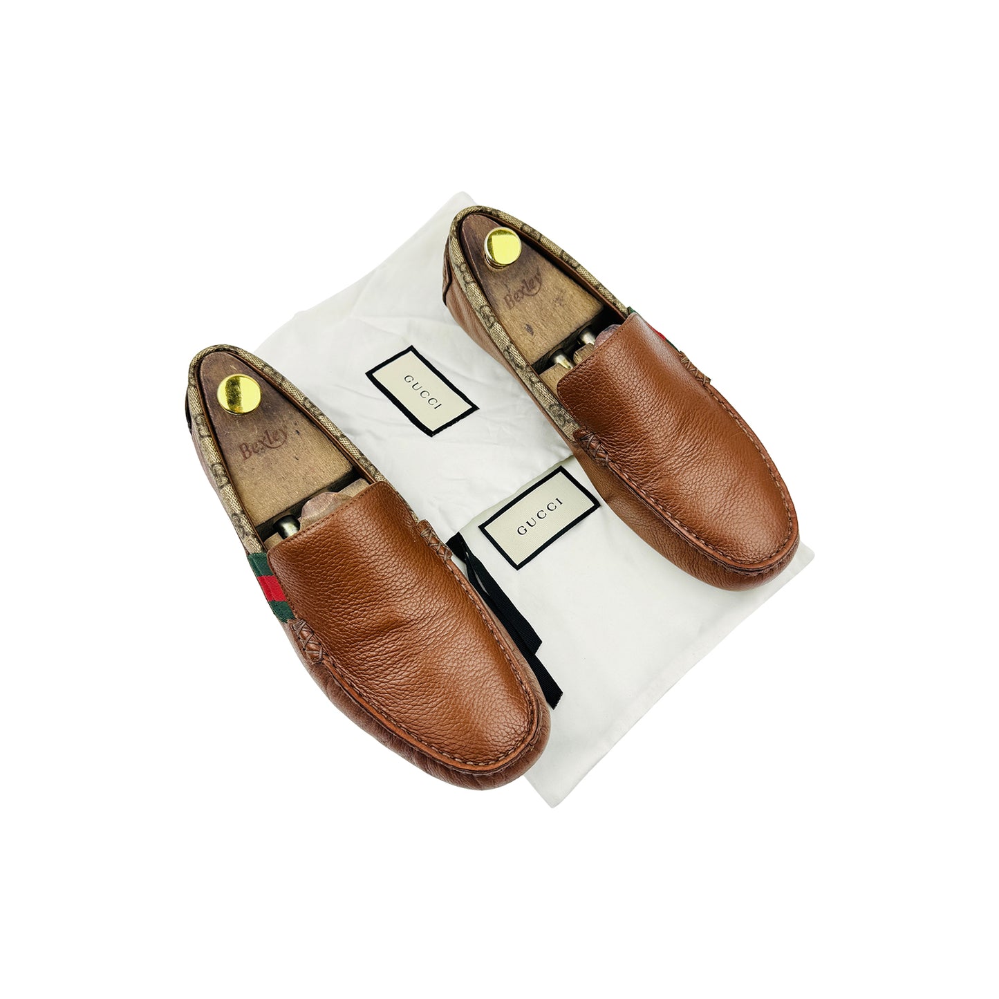 Gucci Men's Brown GG Supreme Canvas Loafers (Size 42.5)