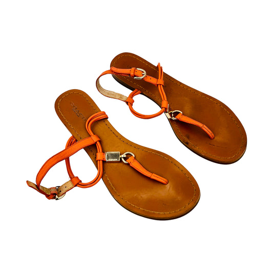 Coach Cicily Brown Leather Sandals (Size 37.5)