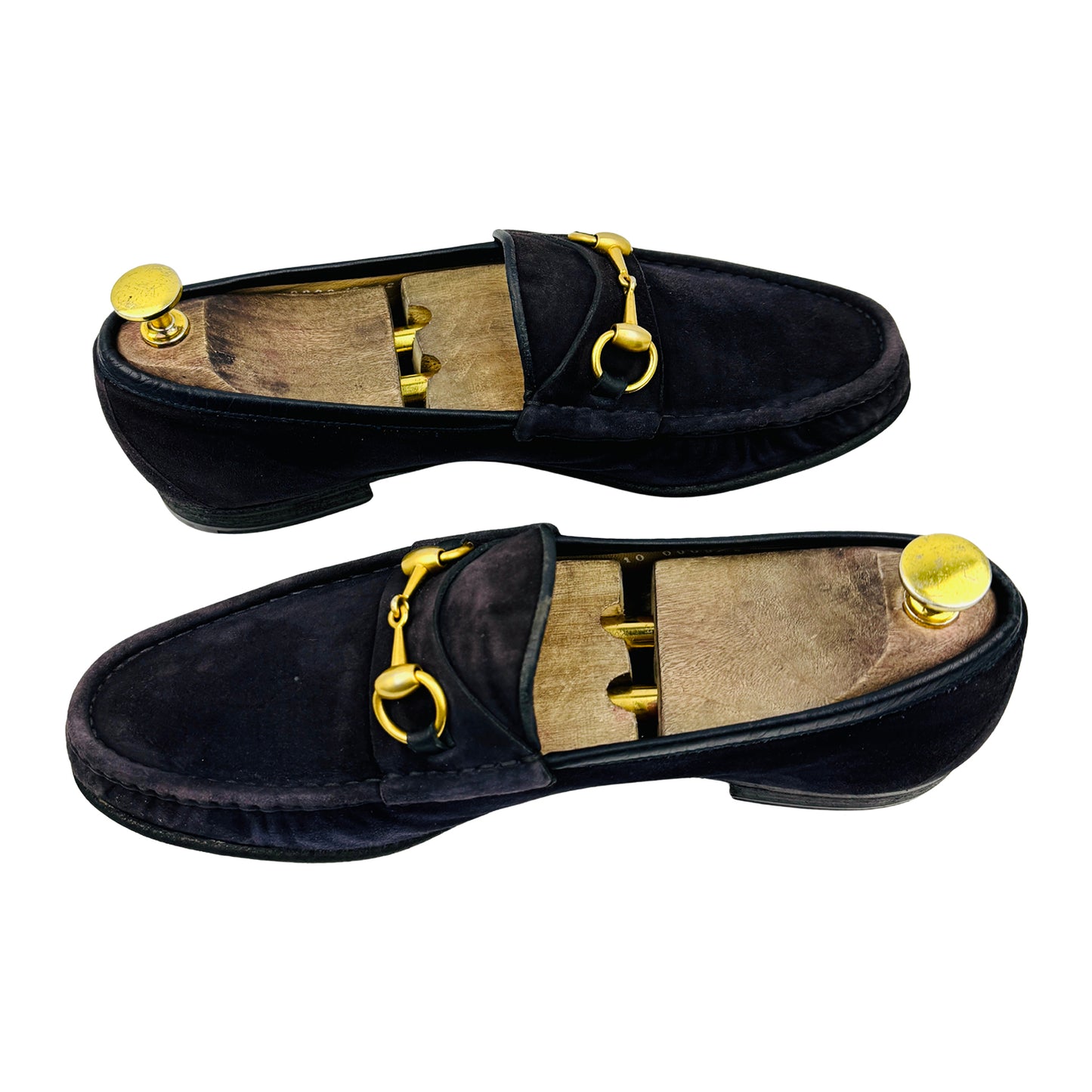 Gucci Men's Navy Suede Horsebit Loafers (Size 42.5) - 110 0009