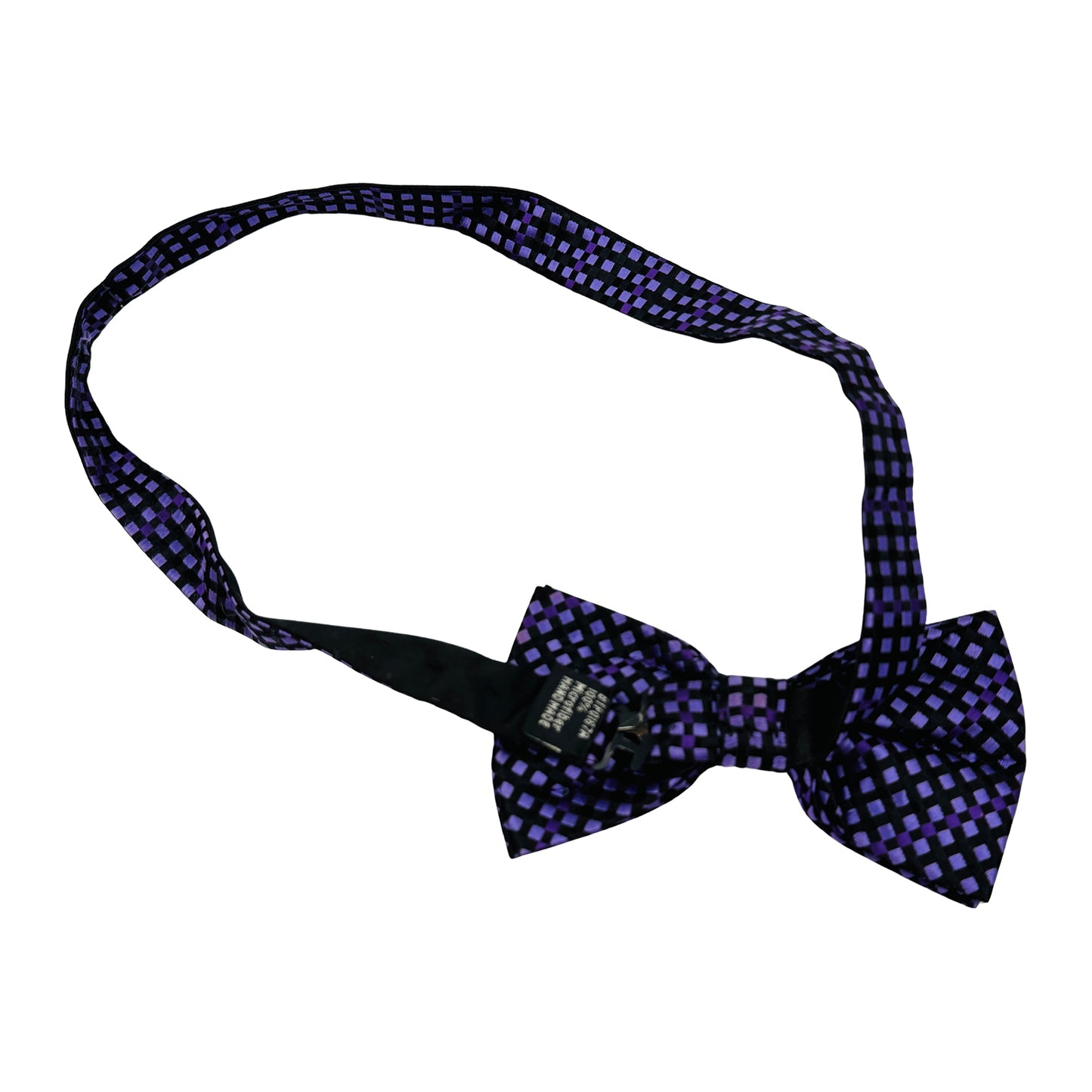 Black 'Checkered Pattern' Bow Tie (Size Regular)