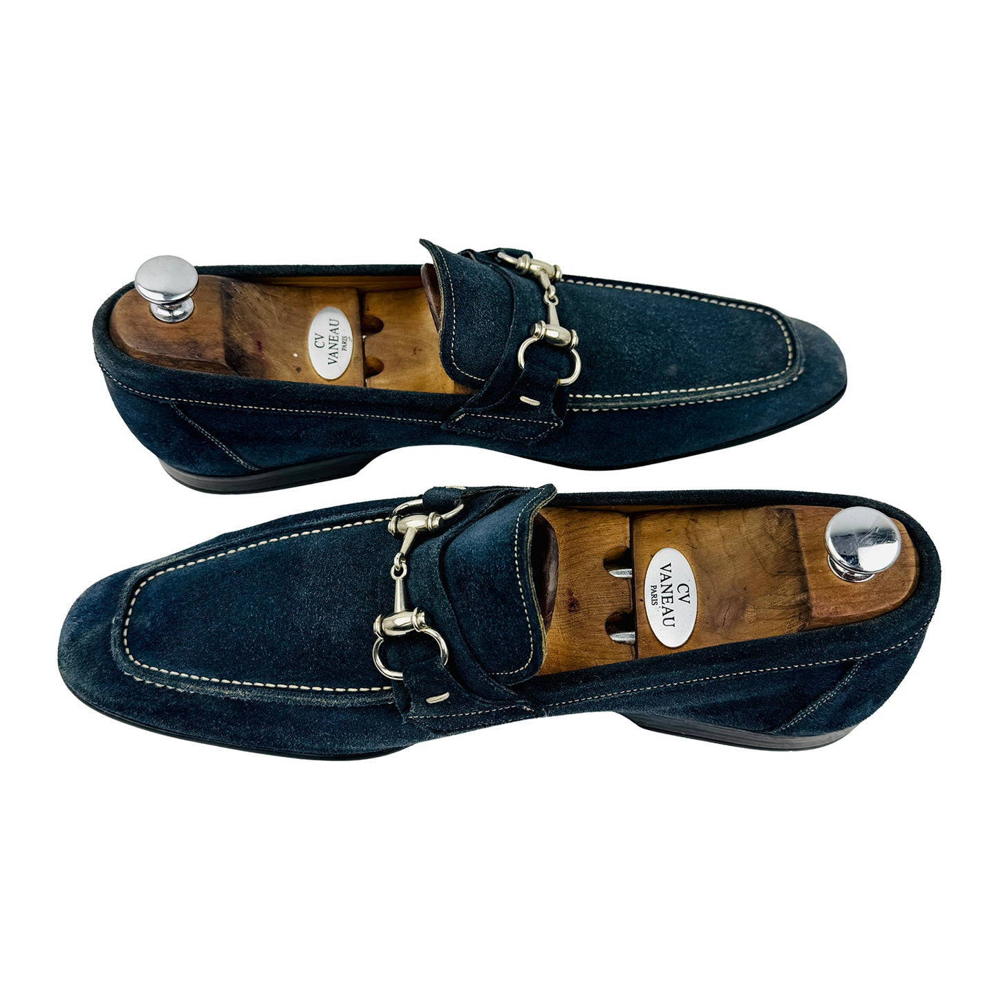 Magnanni Men's Navy Blue Horsebit Loafers (Size 44/44.5)