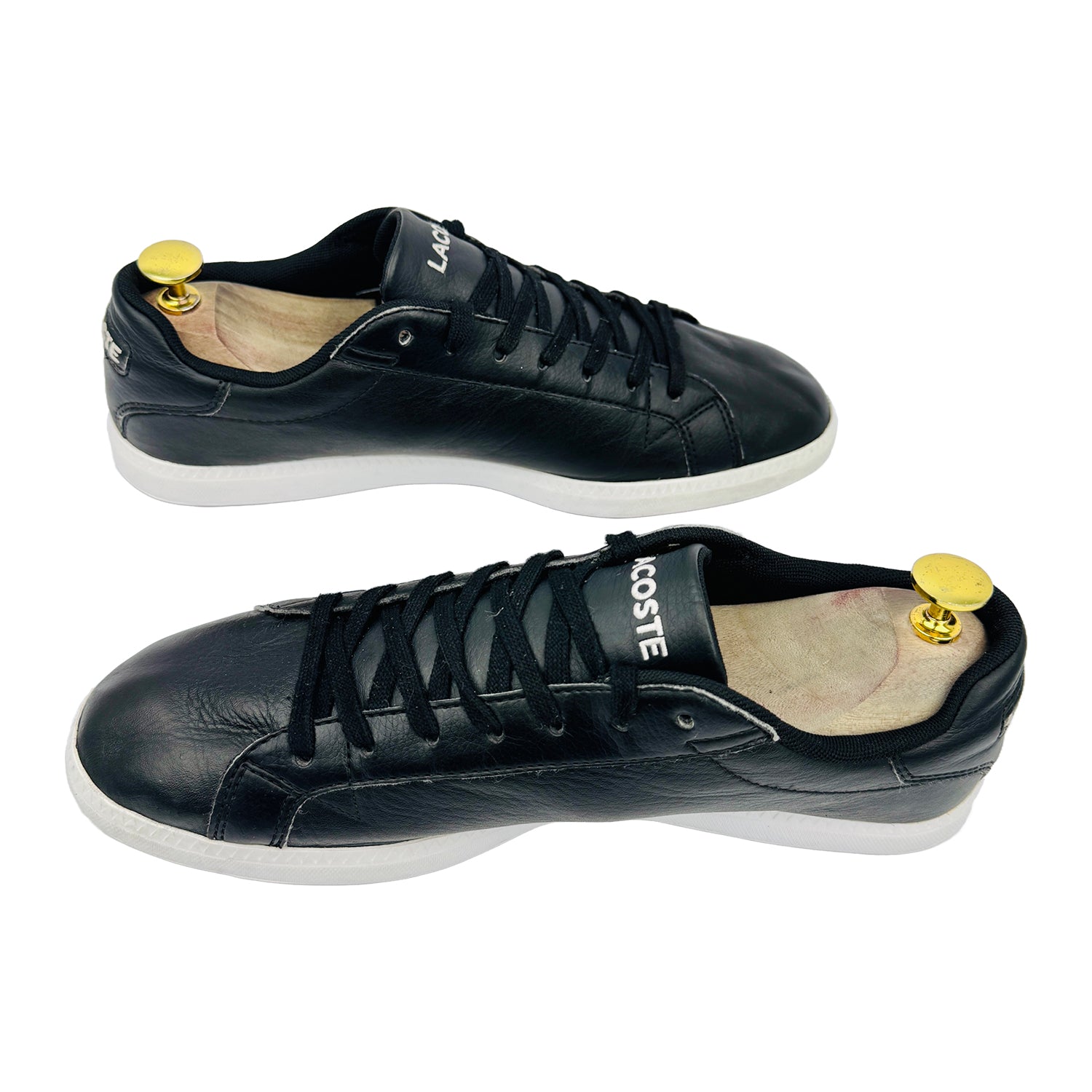 Cross image of Lacoste Men's Black and White Graduate Sneakers (Size 42) - 7-31SPM009602H