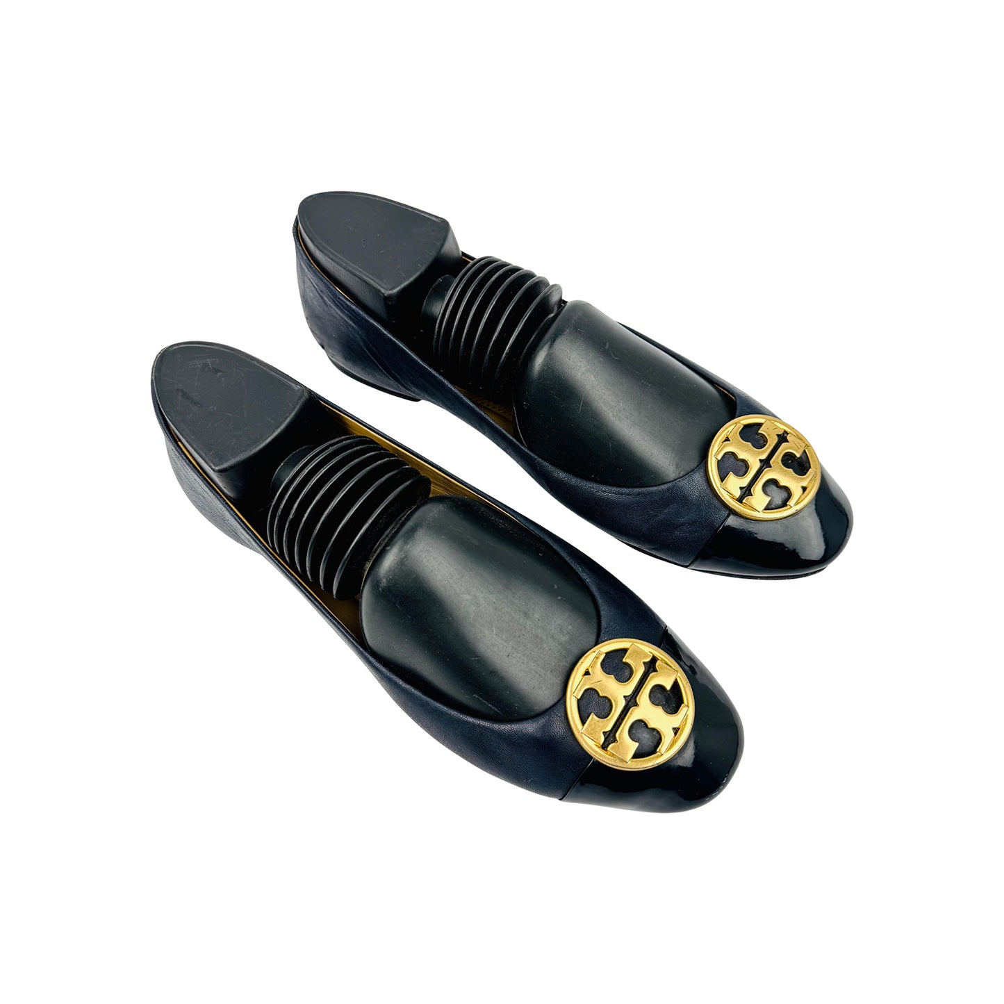Tory Burch Women's Navy Leather Ballet Flats (Size 38/38.5)