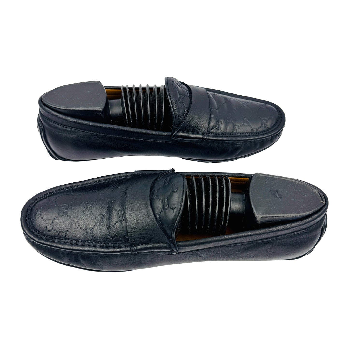 Cross image of Gucci Men's Micro Sima Black Loafers (Size 41.5/42) - 466904-A9LF0-4009