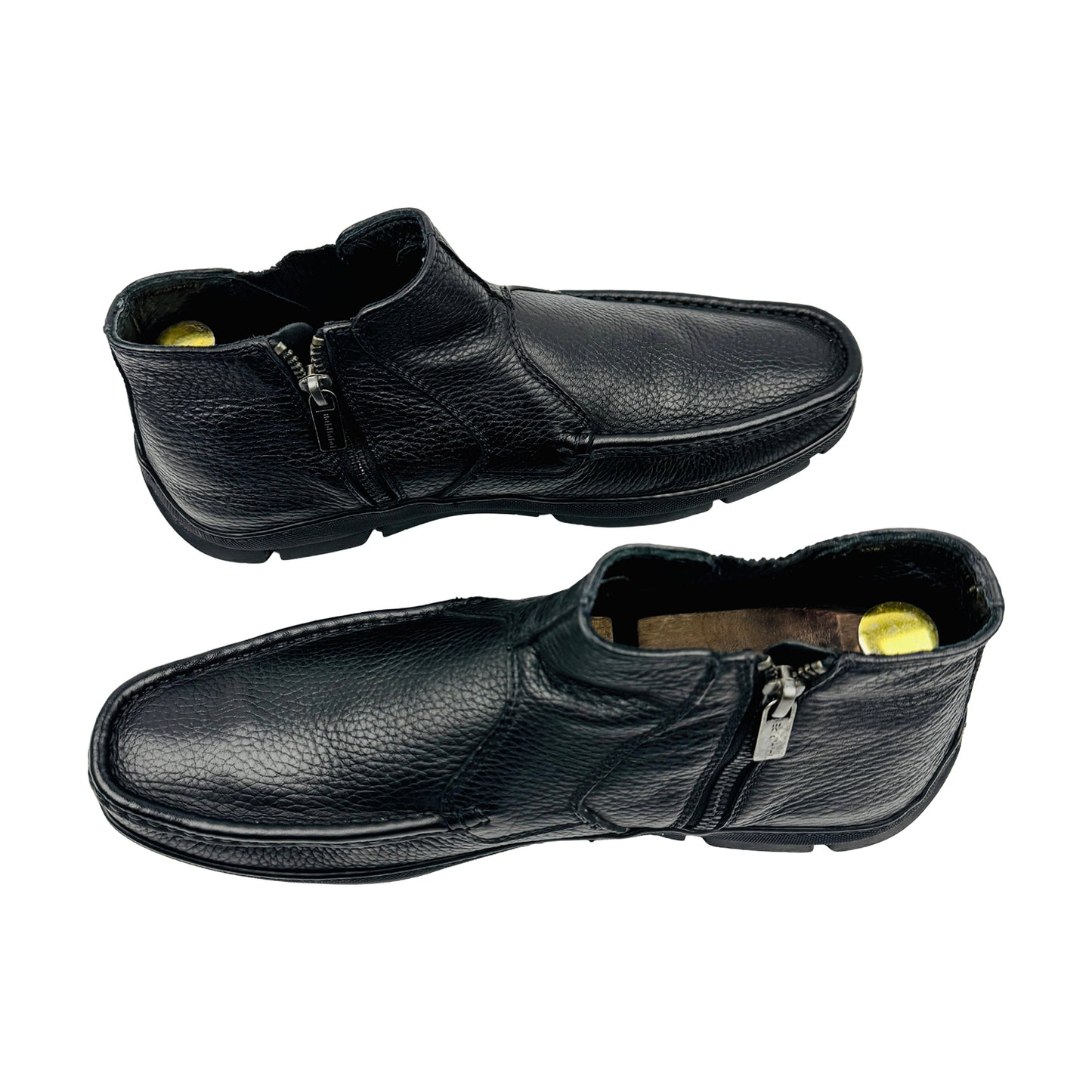 Baldinini Black Grained Leather Ankle Boots (Size 41/41.5)
