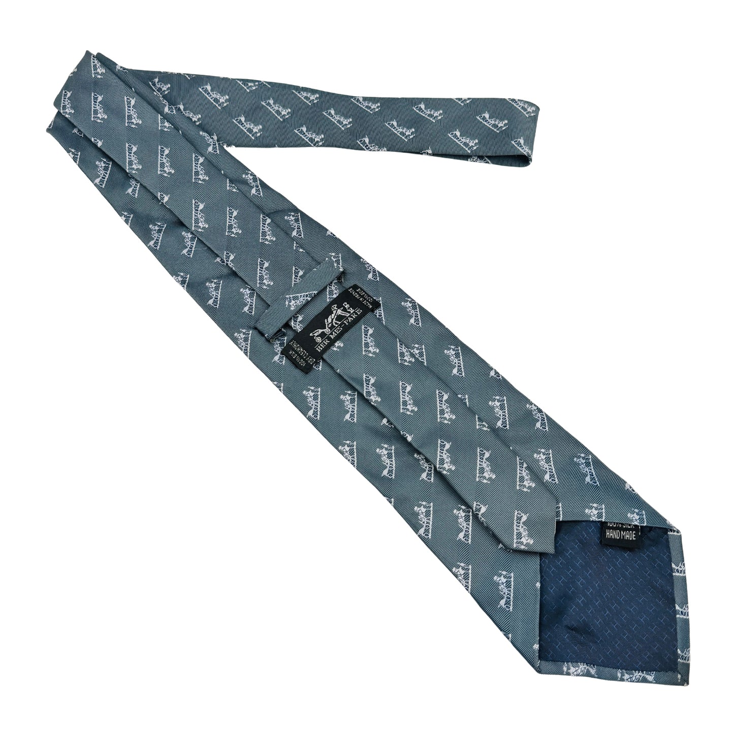 Hermès Light Blue 'Repeating Pattern' Tie (Size Regular)