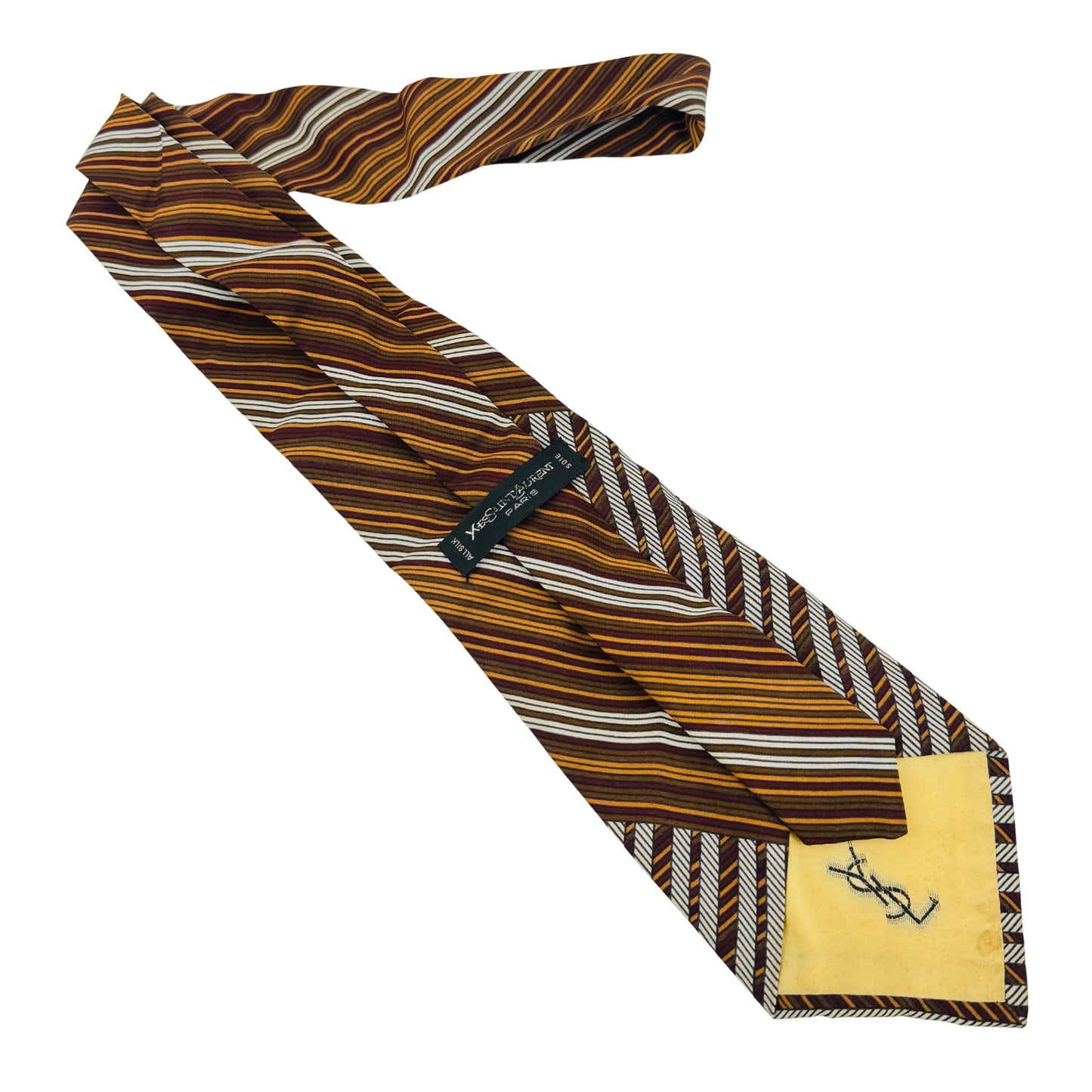 Yves Saint Laurent Mustard 'Striped' Tie (Size Regular)