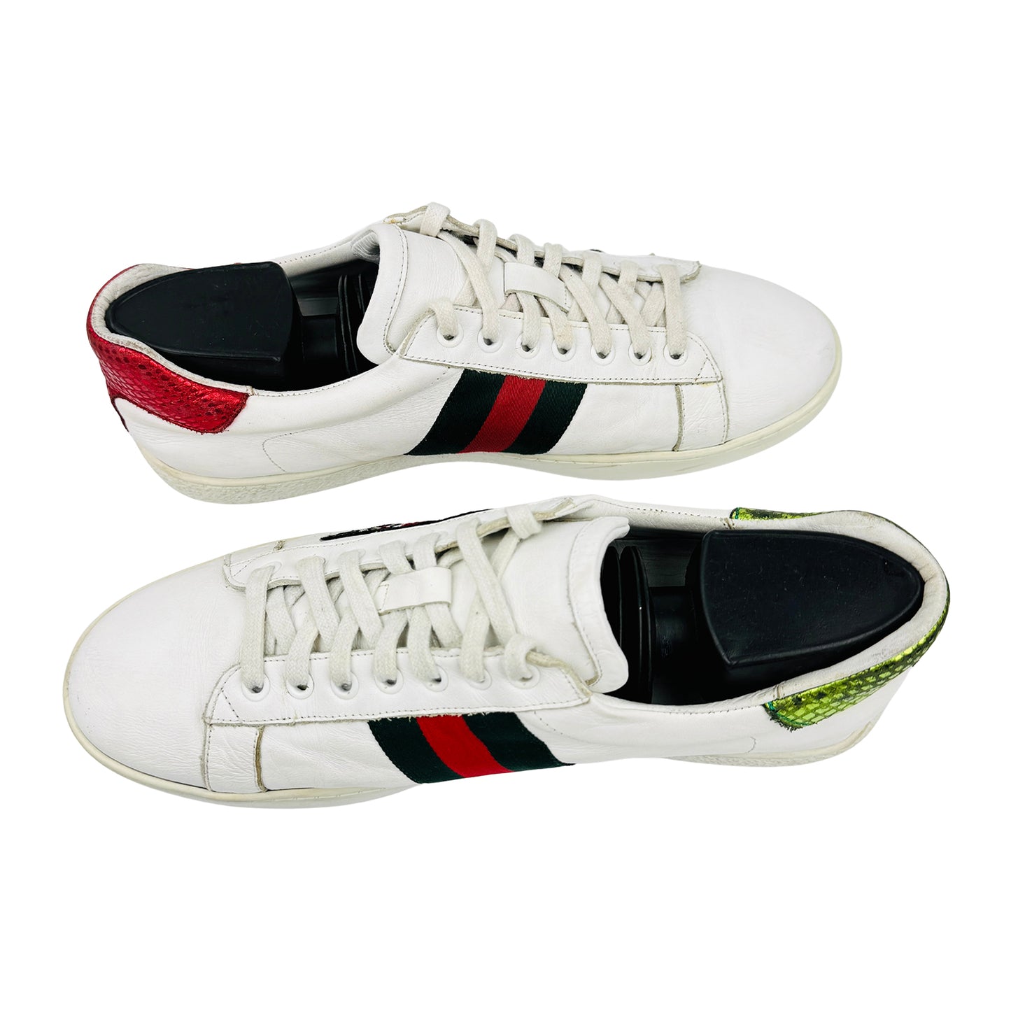 Gucci Ace 'Snake Embroidered' Leather Sneakers (Size 42.5)