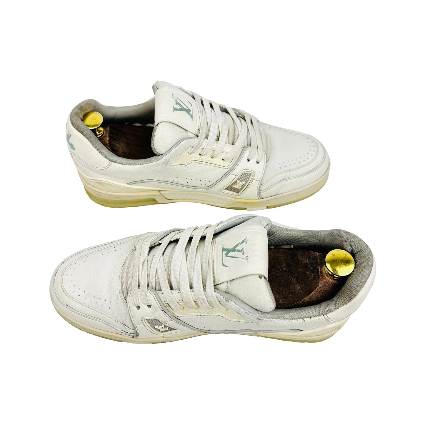 Louis Vuitton Men's White Low Top Trainers (Size 41.5)