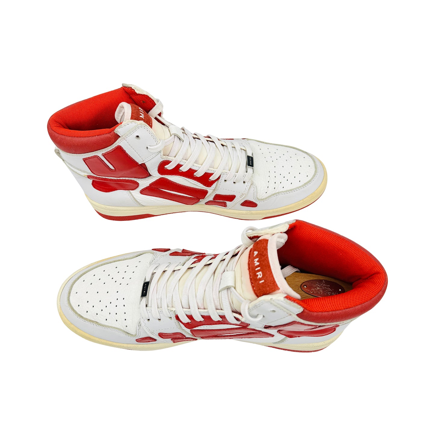 Amiri Men's Skel Top High 'White Red' Sneakers (Size 45)