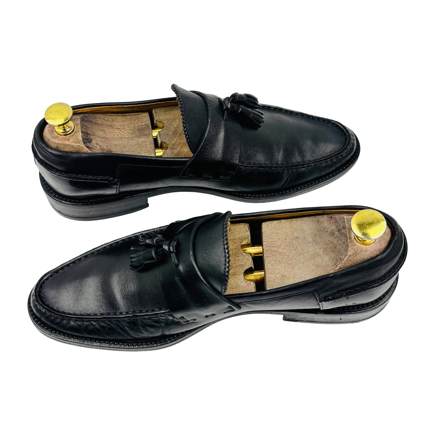 Bally Men's Black Leather Tassel Loafers (Size 42)