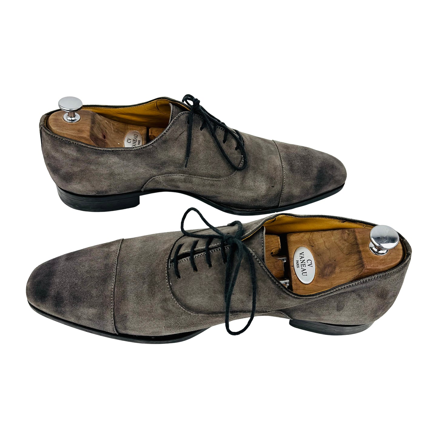 Magnanni Men's Grey Cap-Toe Suede Oxfords (Size 45/45.5)