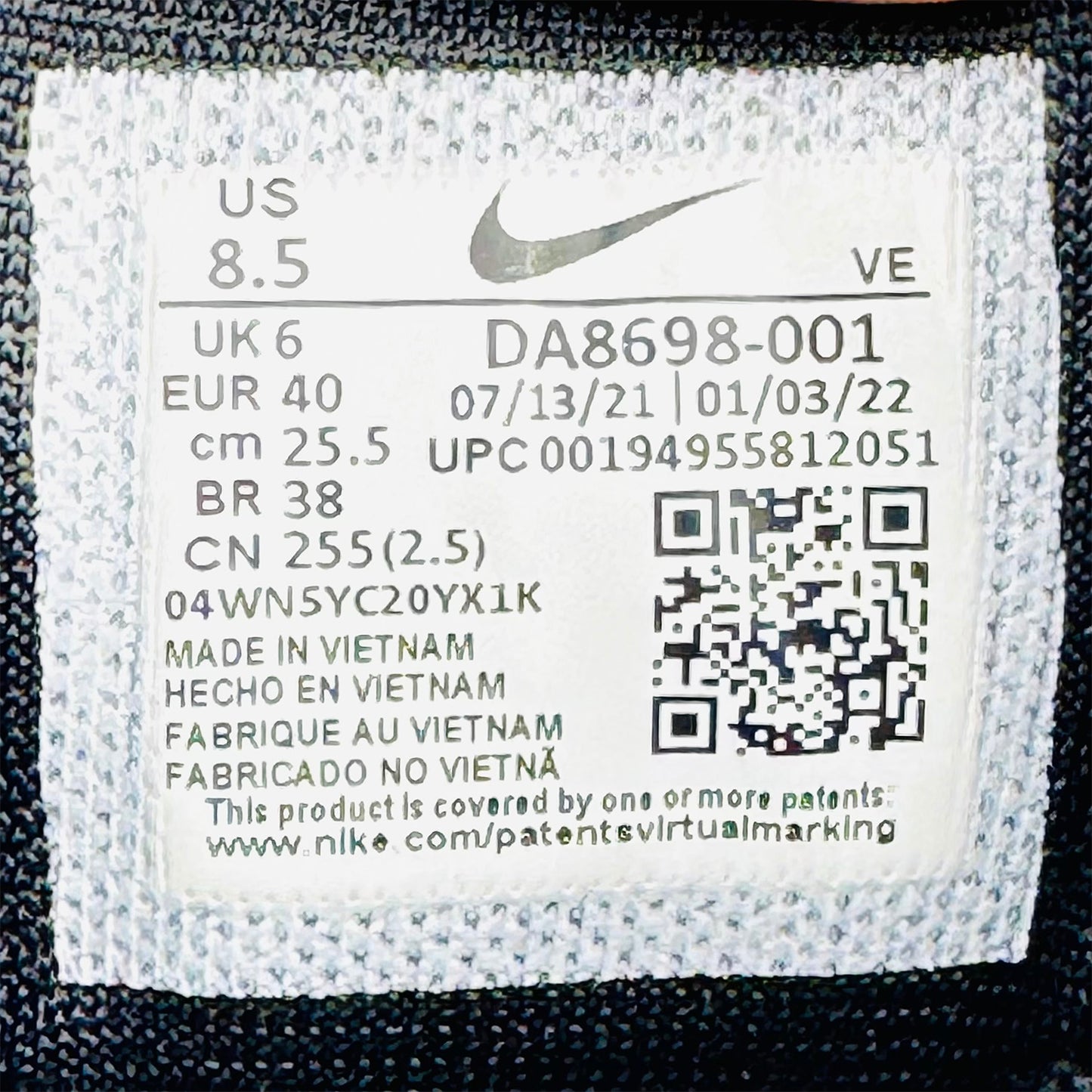 Nike Pegasus Trail 2 Black White Shoes (Size 40) - DA8698-001