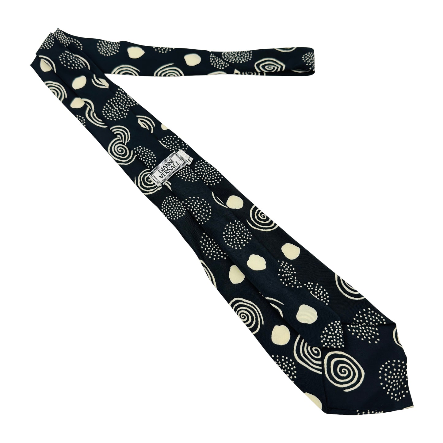 Gianni Versace Black 'Abstract Pattern' Tie (Size Regular)
